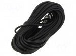 Cable: telephone | RJ45 plug,TAE F plug | 10m | black | Core: Cu