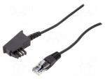 Cable: telephone | RJ45 plug,TAE F plug | 6m | black | Insulation: PVC
