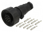 Connector: circular | plug | female | PIN: 9 | 5A | 150V | with contacts