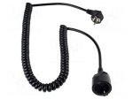Extension lead | 3G1.5mm2 | PVC | black | Sockets no: 1 | coiled | 16A