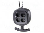 Power splitter | H05VV-F | 3G1.5mm2 | 3m | PVC | black | Sockets no: 8