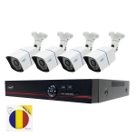 PNI House PTZ1500 5MP DVR Video Surveillance Kit - 4 Cameras and Sticky Pad Flag Package
