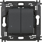 Double wireless light switch with 2 buttons to control 2 different connected devices for lights.