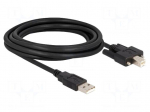 Cable | USB 2.0 | USB A plug,USB B plug | gold-plated | 3m | black