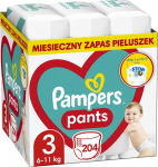 Pampers Pants Pull‑Up Diapers Size 3 (6‑11kg) 204pcs