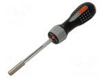 Screwdriver: screwdriver handle | with ratchet | with a lamp | 1/4"