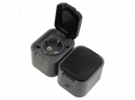 Connector: AC supply | socket | 2P+PE | 250VAC | 16A | grey | wall mount