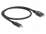 Cable | USB B micro plug,USB C plug | 0.5m | black | 22AWG,30AWG