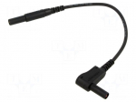 Test lead | 16A | banana plug 4mm,angular banana plug 4mm | black