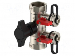 Service valve | G 1" internal x2,G 3/4" internal x2 | 0&divide;120&deg;C