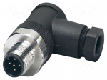 Connector: M12 | plug | PIN: 5 | 48V | angled | IP65 | screw terminal | 4A