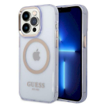 Guess GUHMP14XHTCMU Hardcase Gold Outline Translucent MagSafe for iPhone 14 Pro Max 6,7" / purple