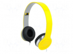 Headphones with microphone | yellow | Jack 3,5mm | 20&divide;20000Hz | 32&Omega;