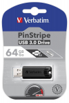 Verbatim Store 'n' Go PinStripe czarny 64GB, USB 3.0 (49318)