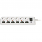 Brennenstuhl socket strip 6-way 2m white - H05VVF 3G1.5