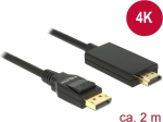 DELOCK Displayport kaabel DP -> HDMI St/St 4K 2.00m Black