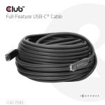 USB-kaabel Club 3D USB-C - USB-C 15 m Black (CAC-2580)
