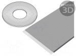 Wire: ribbon | 0.635mm | stranded | Cu | 40x30AWG | unshielded | TPE | grey