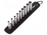 Key set | hex socket,socket spanner | Pcs: 9 | Mounting: 1/4" | 50mm