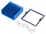Heatsink: extruded | grilled | BGA | blue | L: 31mm | W: 31mm | H: 12.5mm