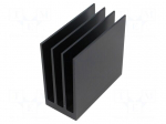 Heatsink: extruded | grilled | black | L: 75mm | W: 35mm | H: 70mm | 5.4K/W