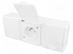 Connector: AC supply | socket | 2P+PE | 250VAC | 16A | white | PIN: 3 | IP44