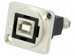 Coupler | USB A socket,USB B socket | FT | USB 2.0 | metal | 19x24mm