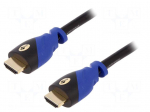 Cable | HDMI 2.0 | HDMI plug,both sides | 3m | black-blue