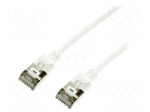 Patch cord | U/FTP | 6a | stranded | Cu | TPE | white | Len: 1m | 32AWG