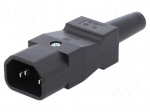 Connector: AC supply | plug | male | 10A | 250VAC | IEC 60320 | C14 (E)