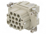Connector: HDC | contact insert | female | DEE | PIN: 10 | 10+PE | crimped