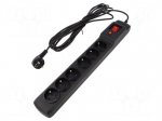 Plug socket strip: protective | Sockets: 6 | 250VAC | 10A