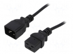Cable | IEC C19 female,IEC C20 male | 1.8m | black | PVC | 3G1mm2 | 16A