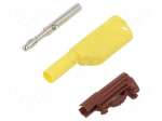 Laboratory connector: 4mm banana | plug | 32A | 1kV | yellow | 2.5mm2