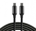 Kabelis USB-C/USB-C everActive CBB-1PD5, 1.0m, 5.0A, 100W, melns