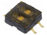 Switch: DIP-SWITCH | OFF-ON | 0.1A/50VDC | Pos: 2 | SMD | -40&divide;105&deg;C | 50m&Omega;
