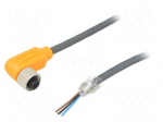 Cable: for sensors/automation | M12 | PIN: 4 | angled | 2m | plug | 240VDC