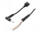 Cable | 3x0.5mm2 | wires,DC 4,5/3,0 plug | angled | black | 1.2m