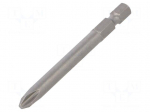 Screwdriver bit | Phillips | PH2 | 1/4" | Overall len: 70mm