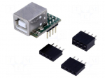 Module: USB | UART | -40&divide;85&deg;C | 3.3&divide;5.25VDC | pin strips,USB B