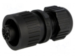 Connector: circular | plug | female | IP67 | PIN: 7(6+1) | 6+PE | 10A | 250V