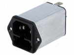 Connector: AC supply | socket | male | 2A | 250VAC | C14 (E) | KFA | 5x20mm