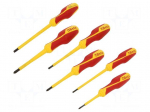 Screwdriver: insulated-set | insulated | Phillips,slot | 1kVAC