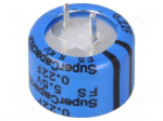 Supercapacitor | THT | 0.22F | 5.5VDC | -20&divide;80% | &Oslash;16.5x13mm | 25&Omega; | EDLC