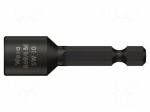 Screwdriver bit | 6-angles socket | 1/4" | HEX 10mm | magnetic