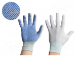 Protective gloves | Size: M | ESD | polyamide,PVC,carbon fiber