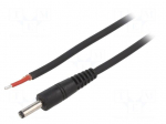 Cable | 1x1mm2 | wires,DC 4,0/1,7 plug | straight | black | 1.5m | round