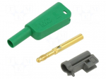 Laboratory connector: 4mm banana | 19A | 1kV | green | 1mm2 | screw
