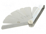 Metric feeler gauge | Range: 0,04&divide;1mm | L: 85mm | Width: 13mm | 25pcs.