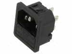 Connector: AC supply | socket | male | 10A | 250VAC | C14 (E) | 6200 | IP40
